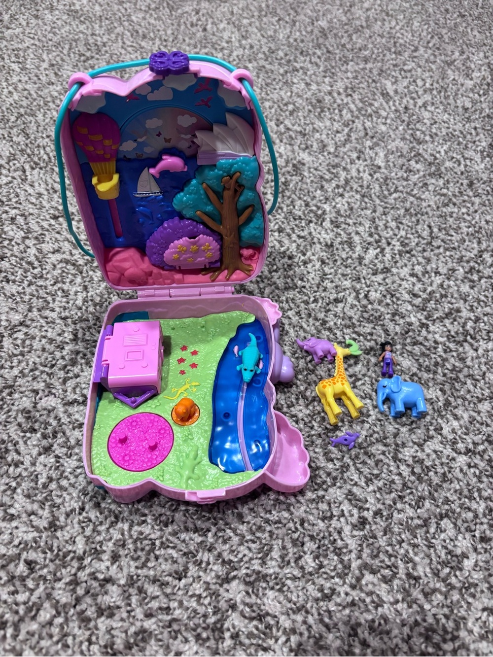 Polly Pocket- Pink & Purple Koala Crossbody Toy Purse with Teal Strap - Kids - Picture 2 of 3